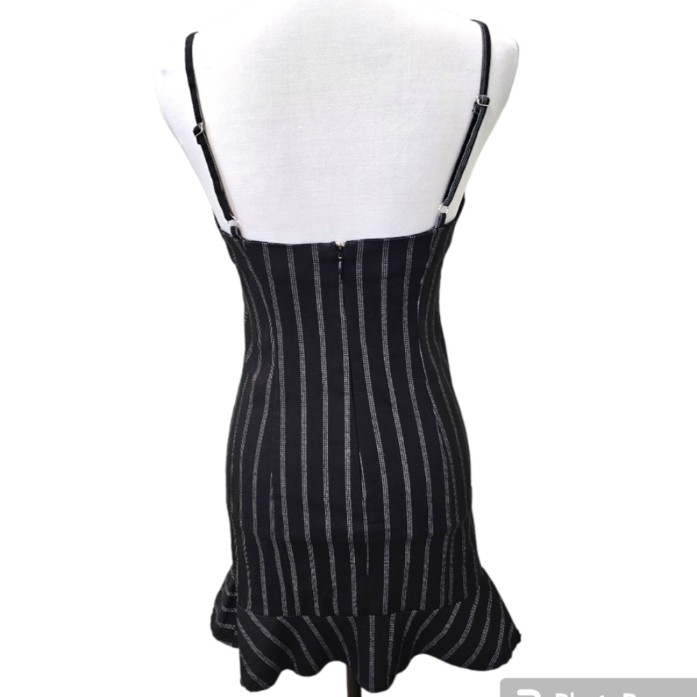 Forever 21 Striped Cami Mini Dress Flounce Hem Size Large - Picture 4 of 7